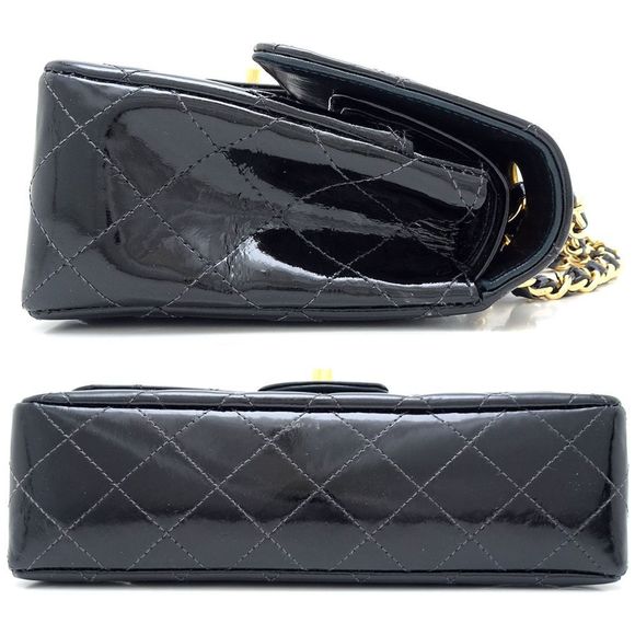 CHANEL Matelasse 23 A01113 Shoulder Bag Patent Leather Black - Picture 2 of 10